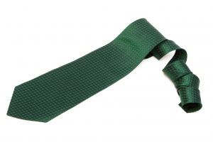 checkered green silk tie